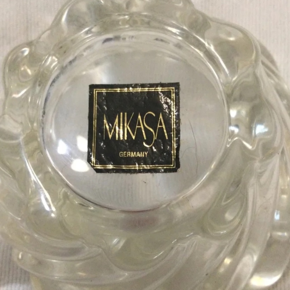 Vintage Mikasa German Crystal Votive Candle Holders 1 pair .gorgeous
